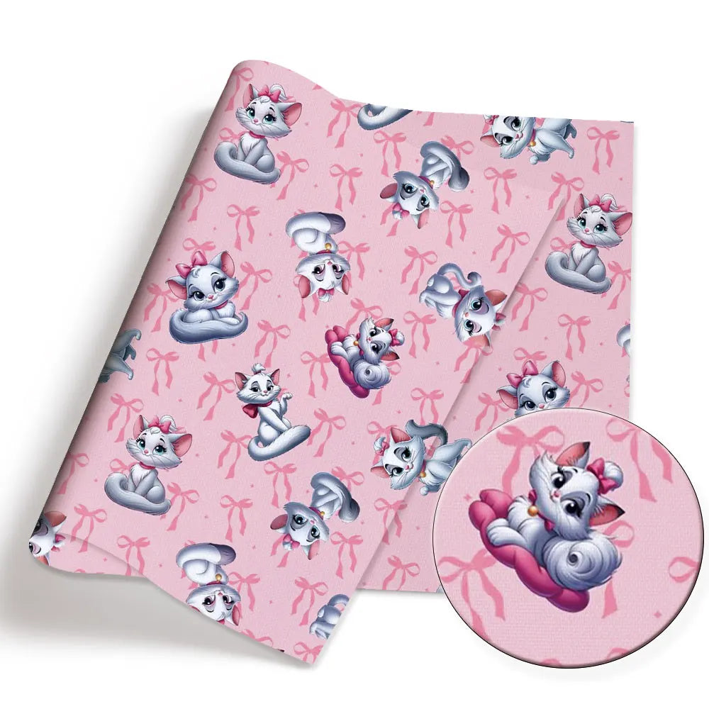 papier cadeau rose bleu vert motif dessin animé chat licorne enfant fille