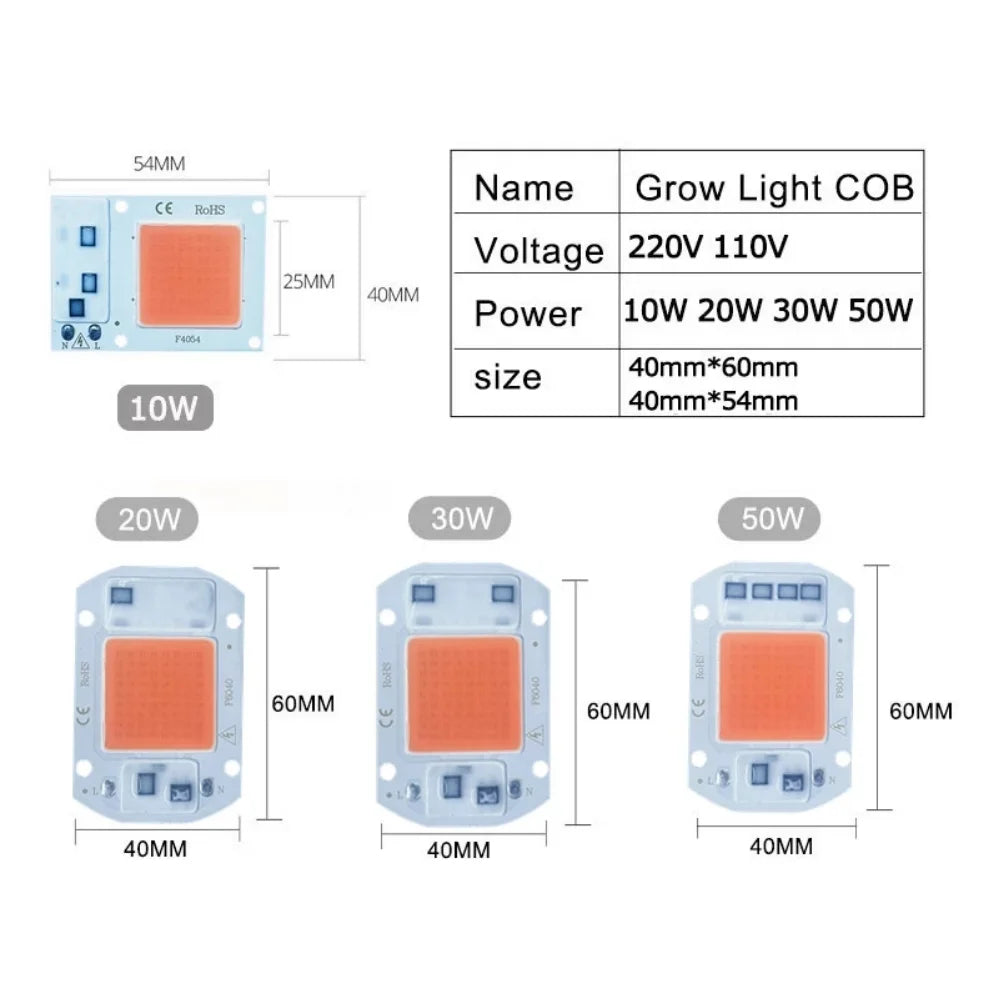 puce led cob aluminium projecteur éclairage extérieur puissance variable blanc chaud blanc