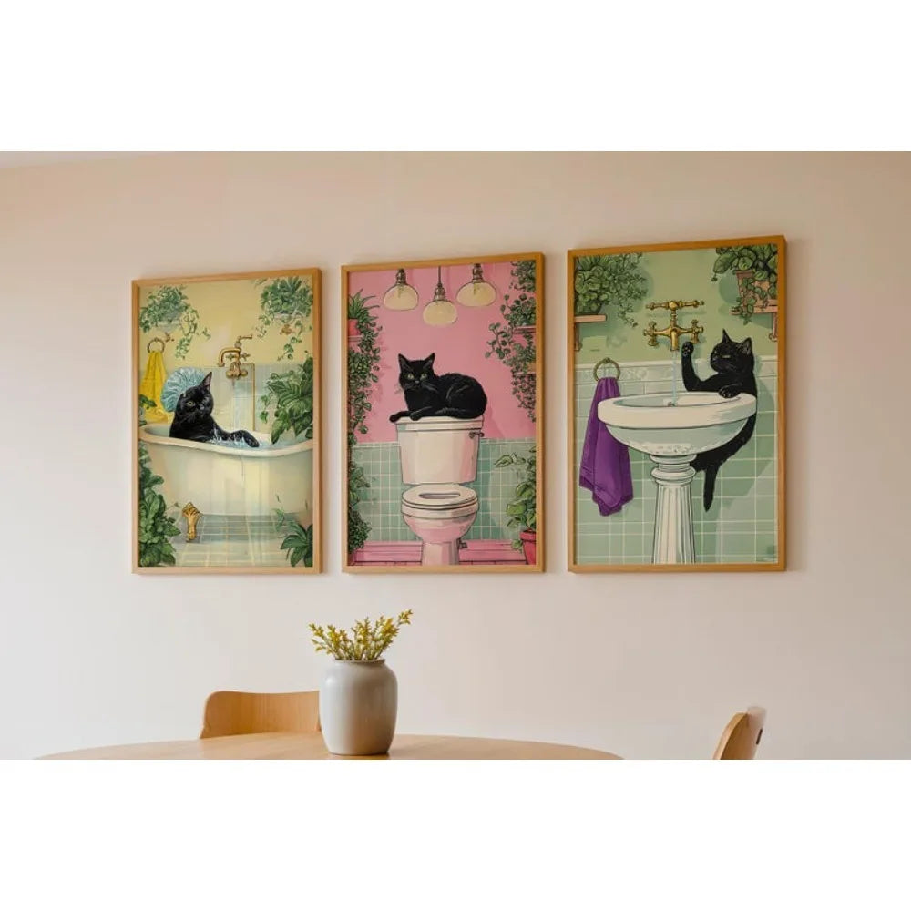Toile chat humoristique pour décoration murale