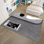 tapis moderne antidérapant mousse polyester résistant noir blanc gris