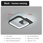 lampe moderne led sensor mouvement blanc noir minimaliste aluminium fer