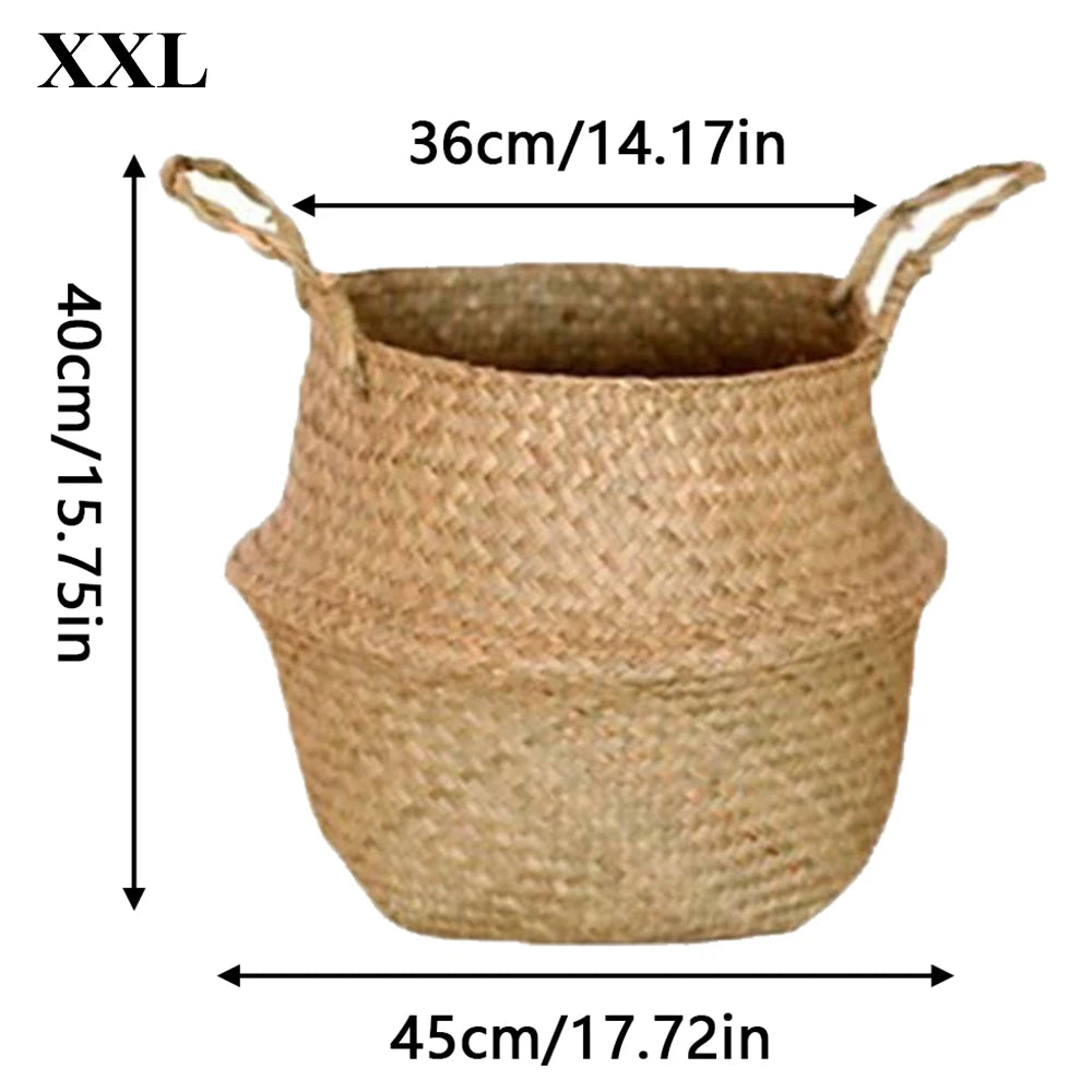 paniers pliables rustiques boho chic poignées corde couleur naturelle fibres tissées decorationintérieur