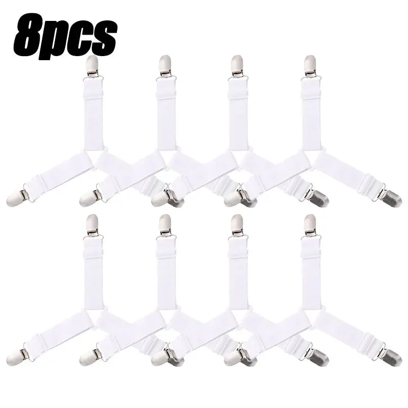 attaches drap métal élastique blanc noir utilitaires clips ressorts ensemble fixations couvertures lit canapé