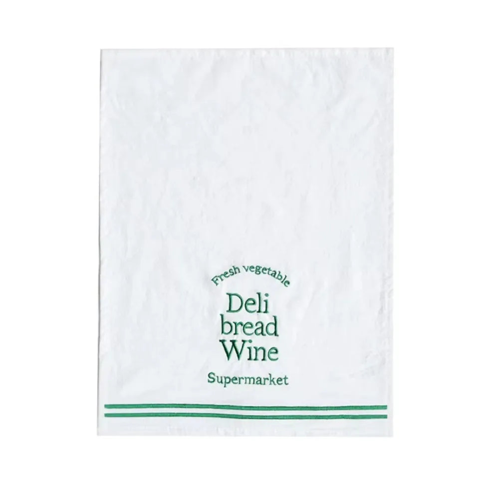 serviette classique imprimée légumes vin supermarché blanc verte rouge coton cuisine