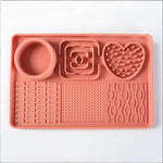 assiette chien moderne assortiment motifs vert pastel gris rose imperméable silicone