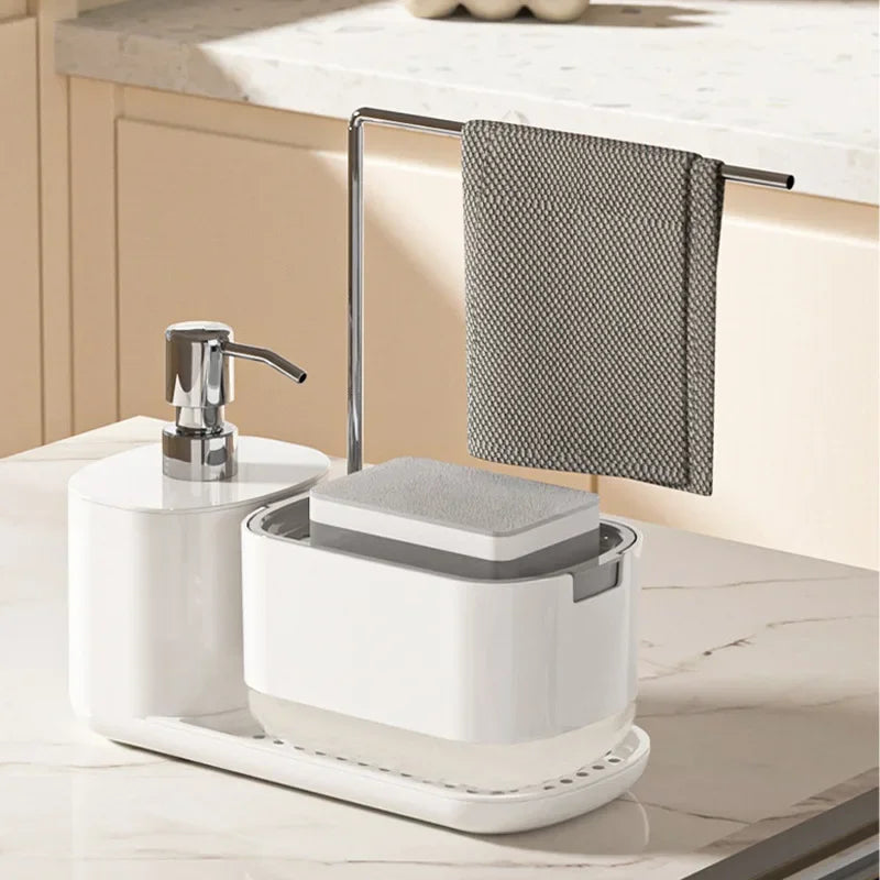 distributeur savon porte éponge barre serviettes moderne minimaliste blanc noir mat