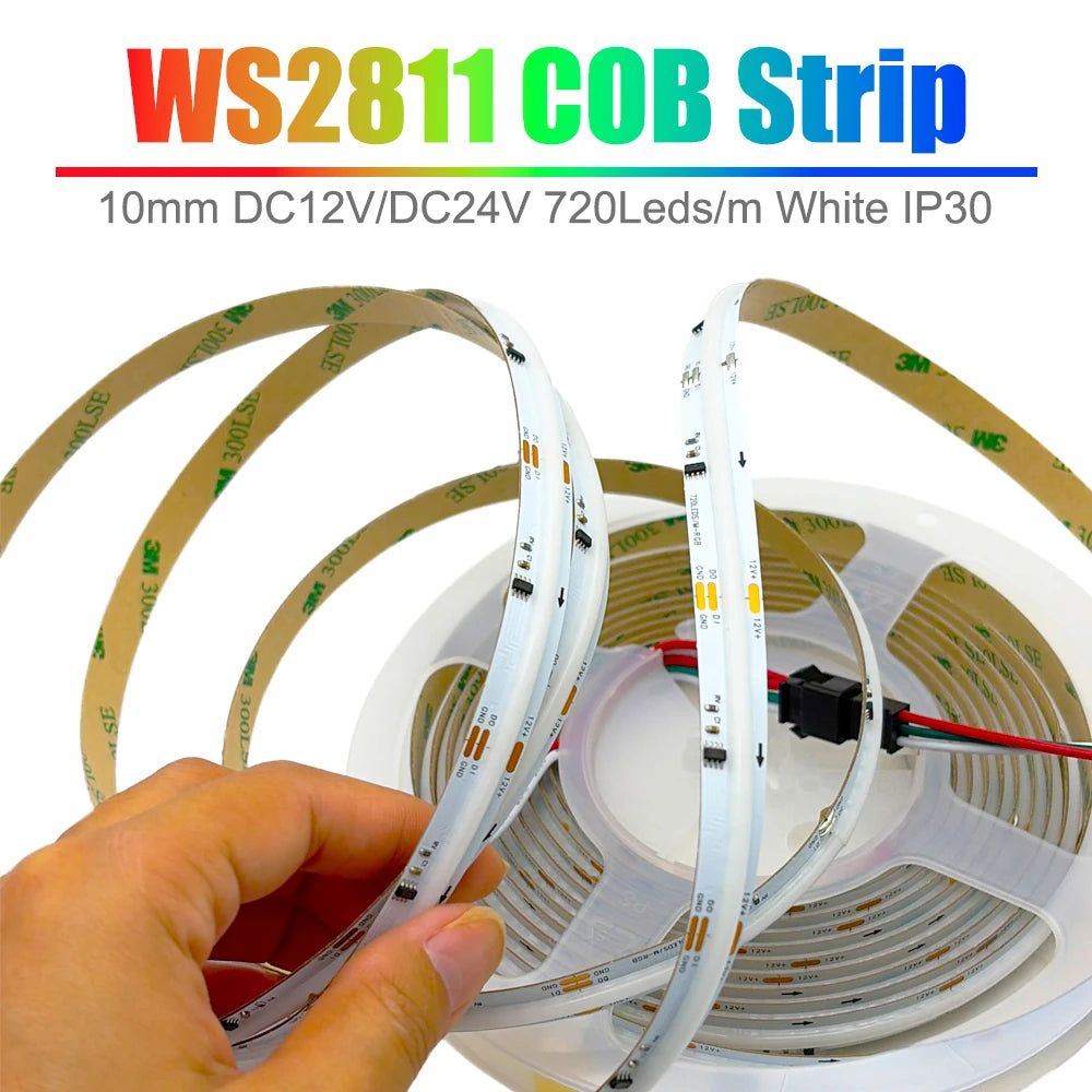 ruban led 720 leds rgb ic ws2811 12v 24v adhésif moderne blanc multicolore