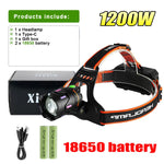 lampe frontale led rechargeable tactique hiking camping 180° bande élastique usb