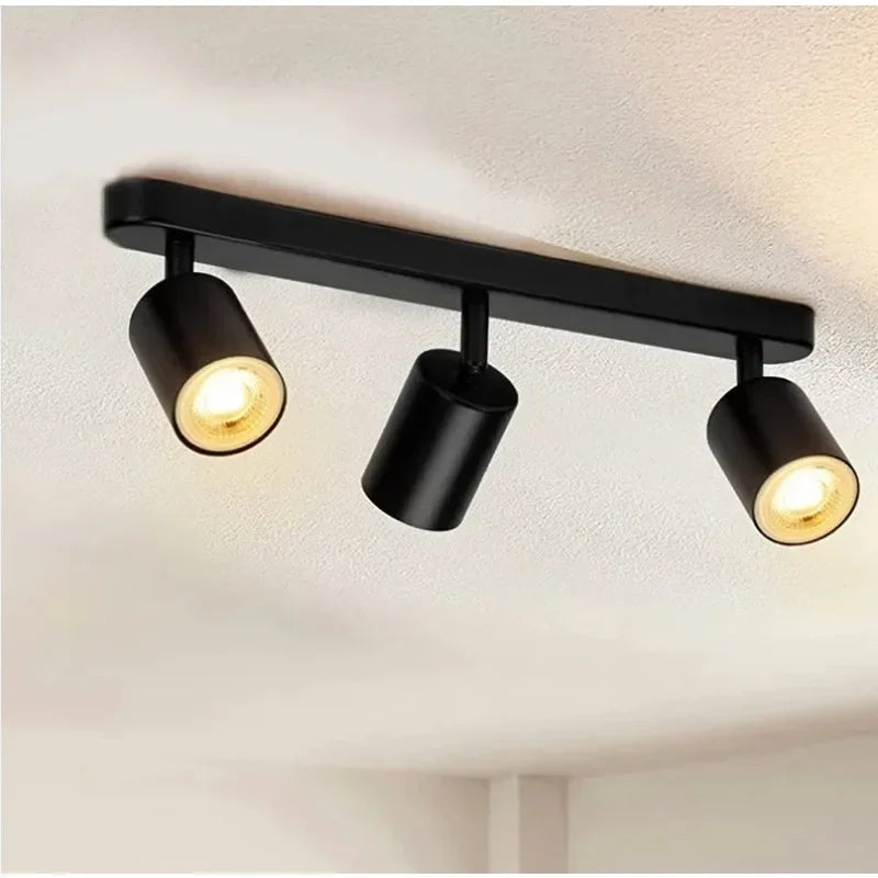 Spot LED noir moderne minimaliste fixation murale têtes têtes rond lisse