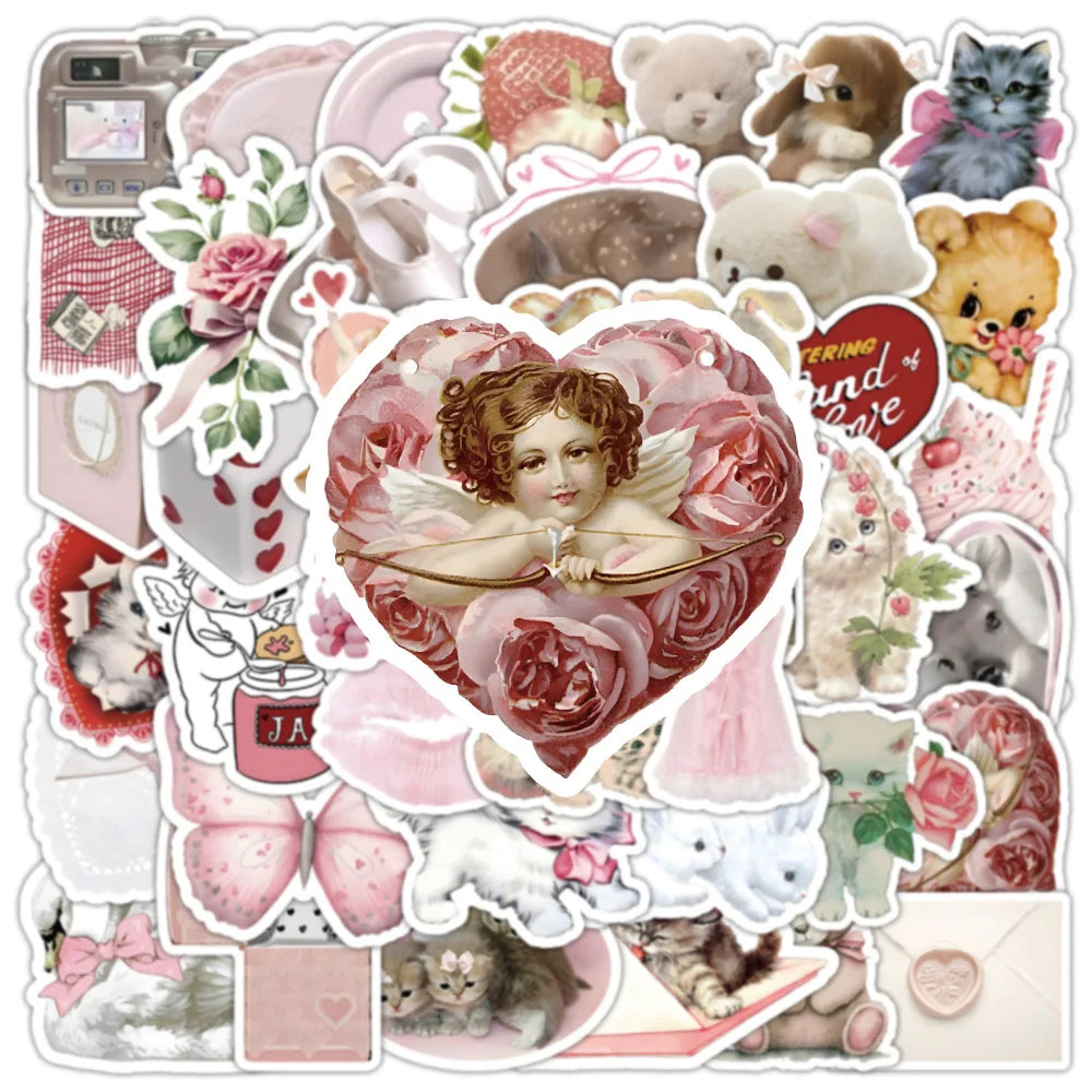 Stickers adhésifs waterproof réutilisables motifs fleurs animaux coeurs 10pc 30pc 50pc 100pc