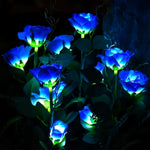 décoration extérieure solaire led rose moderne bouquet lumineux fête saint valentin festive