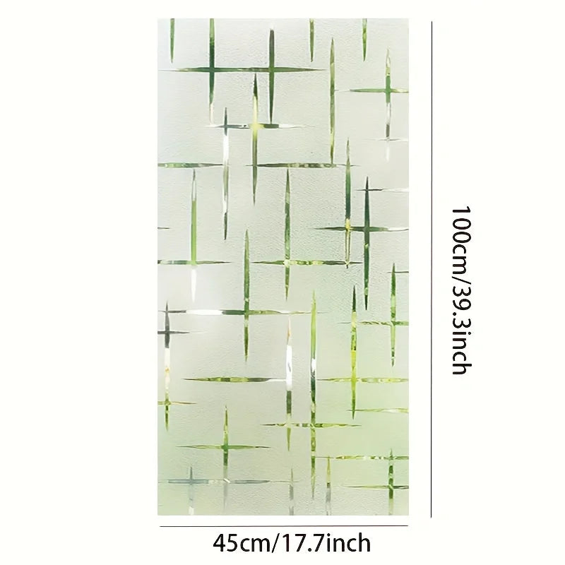 film fenêtre décoratif moderne lignes vertes fond blanc protection uv isolation thermique 45x100cm 45x200cm
