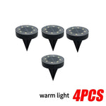 lampe solaire led moderne noire ip68 extérieur jardin rond urgence fixe tringle