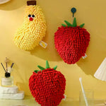serviettes décoratives fruit forme banane fraise douces absorbantes cuisine ludiques mignonnes texturées filaments épais