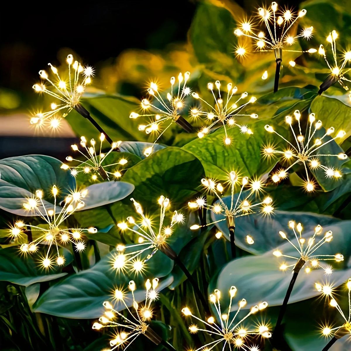 décoration extérieure solaire fleurs lumineuses 120 led moderne fixations inclusées 72cm hauteur