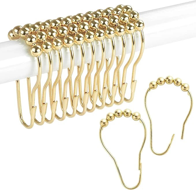 boucles rideau or noir blanc moderne adhésif set accessoire métal 12pcs visible track