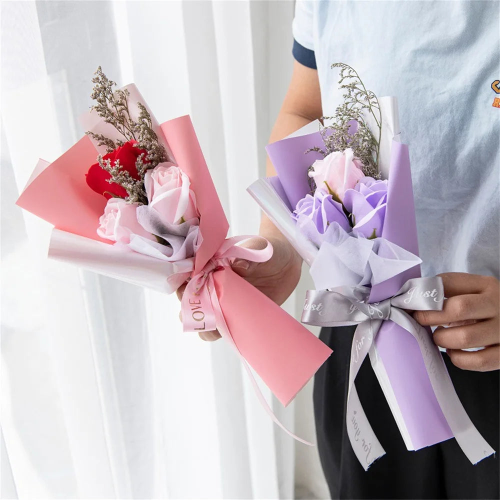 bouquet fleurs artificielles rouge rose violet mariage décoration intérieure moderne ruban satin
