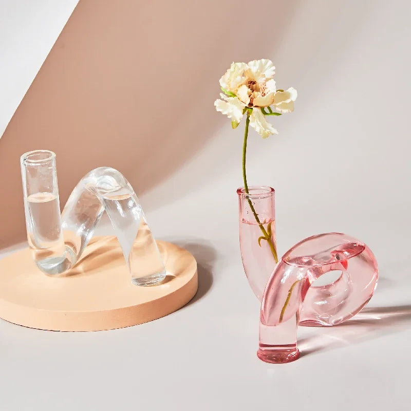 vases verre transparent modernes noir bleu orange rose gris vert
