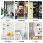 support plante suspendue macramé boho panier blanc noeuds réguliers artisanal pot fleuri