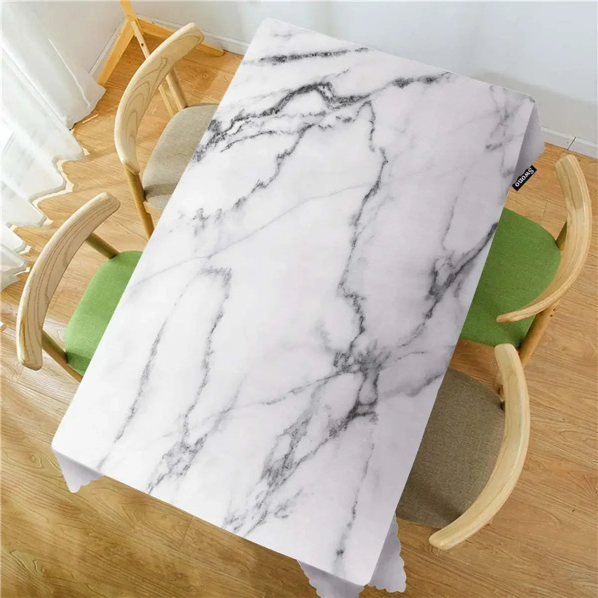 nappe rectangulaire carte marine motif géométrique polyester beige gris vintage table manger