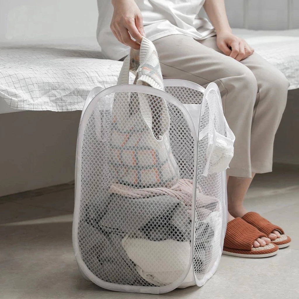 paniers linge moderne bleu rose blanc motifs animaux poignées amovibles poches