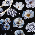 autocollants fleurs anémones roses adhésif bleu blanc doré élégants scrapbooking collage