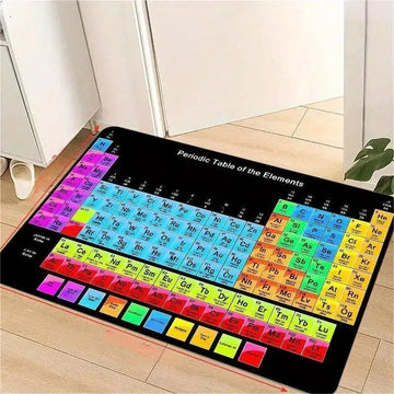 tapis sol moderne tableau périodique éléments scientifique décoration maison école noir