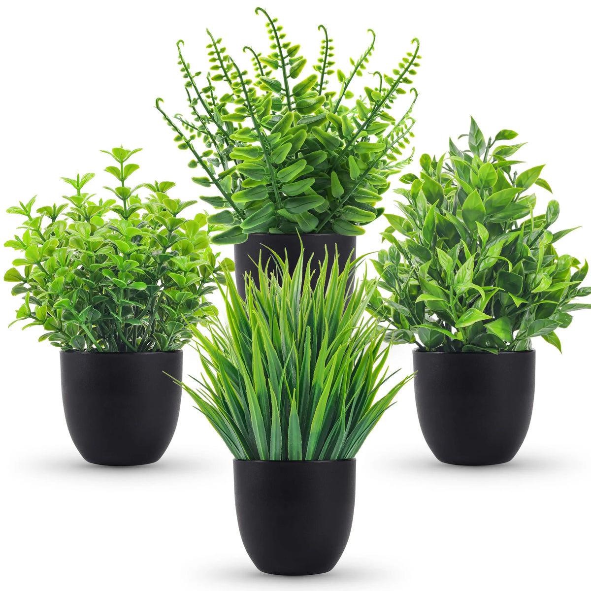 décoration intérieure plantes artificielles pots noirs feuilles vertes minimalisteintérieur maison