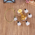 lumière miniature décoration noire dorée classique plastique opaques éclairage poupée chambre objet jouet fixe