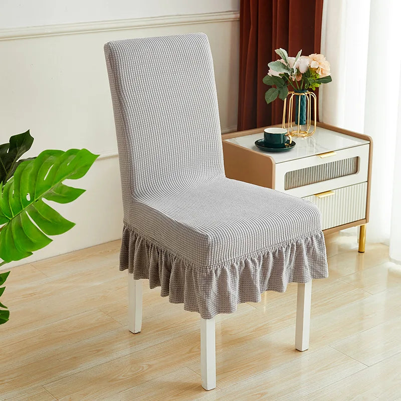Housse chaise moderne rayées bleu gris vert élasthanne polyester amovible lavable