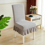 Housse chaise moderne rayées bleu gris vert élasthanne polyester amovible lavable