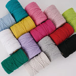 fil macramé coton texturé blanc noir gris bleu rose rouge vert jaune violet artisanal