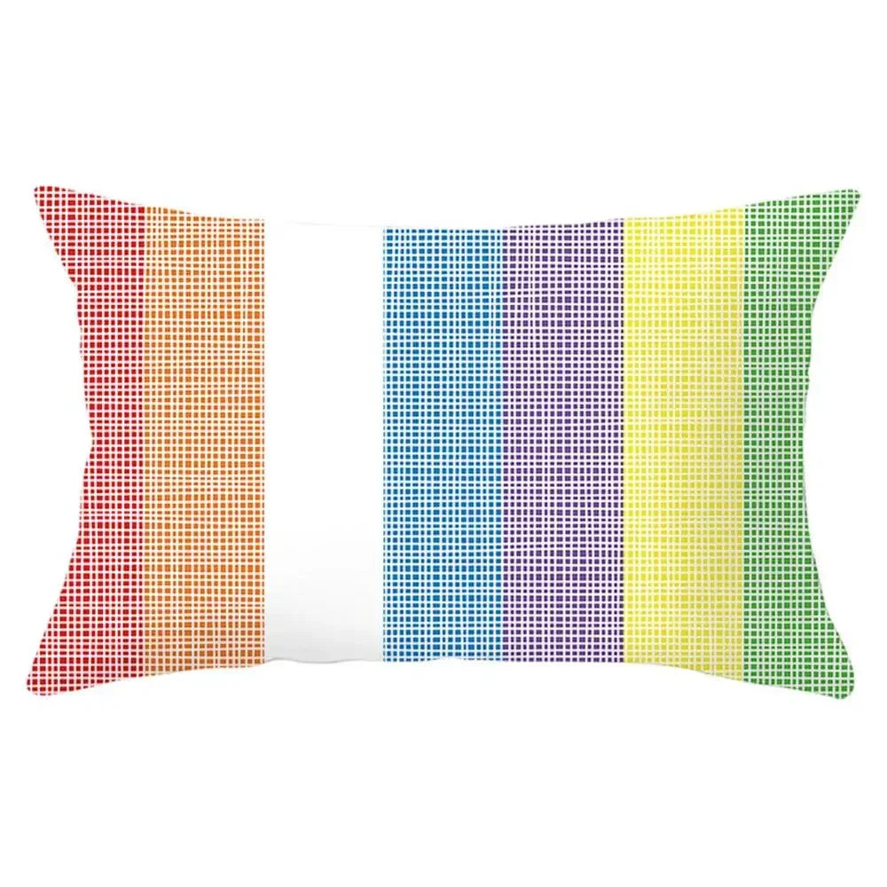coussin rectangulaire géométrique multicolore décoration intérieure moderne polyester confortable 30x50cm fixations