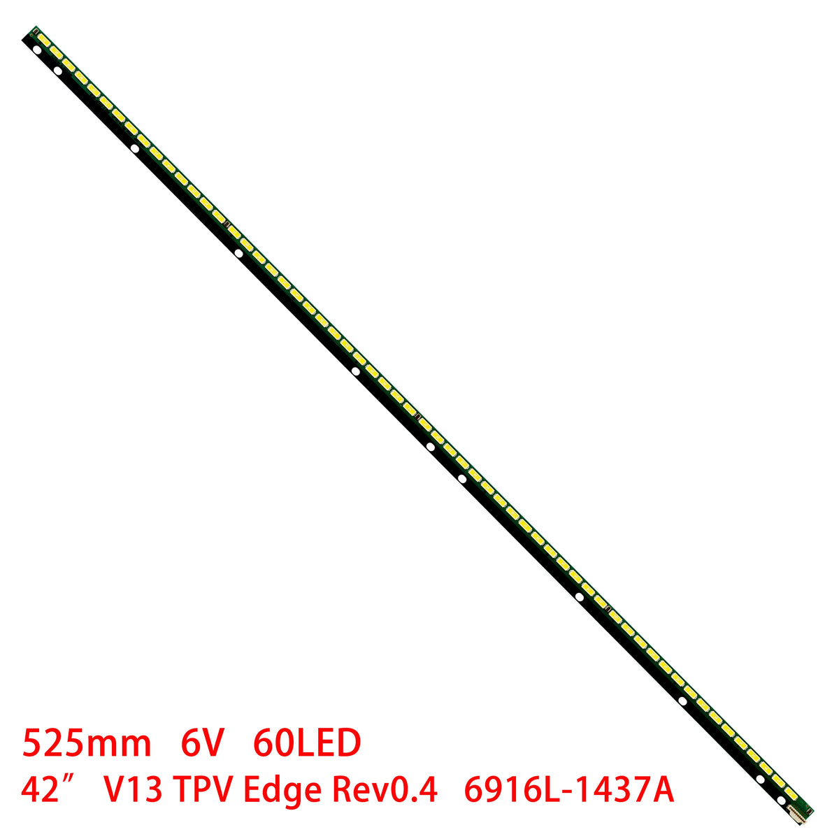 ruban led noir jaune 60 led 525mm connecteurs modernes v13 tpv edge rev04