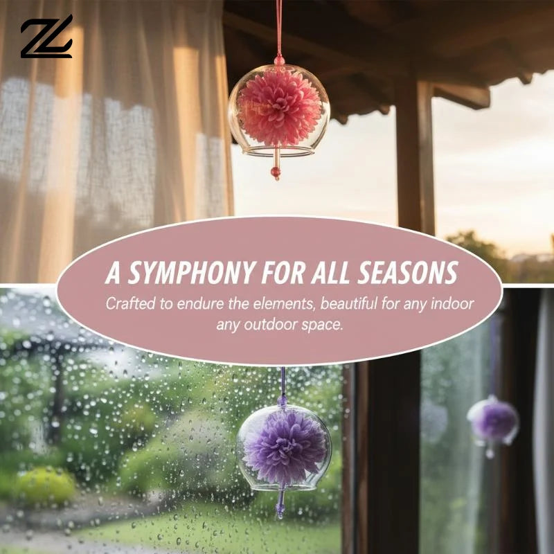 boule fleurs suspendue transparente moderne couleurs rose violet blanc bleu jaune cordelette decoration maison