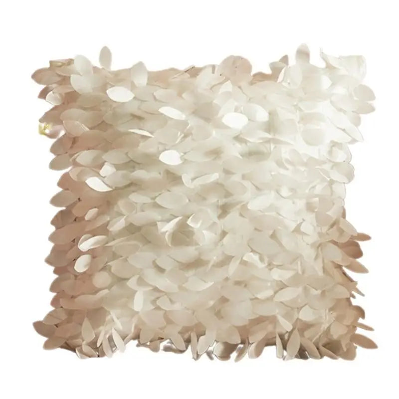 coussin décoratif moderne motif pétales blanc 42cm 42cm salon lit