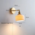 lampe murale moderne or blanc rayures minimaliste japonais interrupteur tirer ampoule led vis fixations