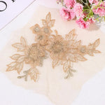 applique textile brodé fleurs doré clair broderie fine adult femelle polyester