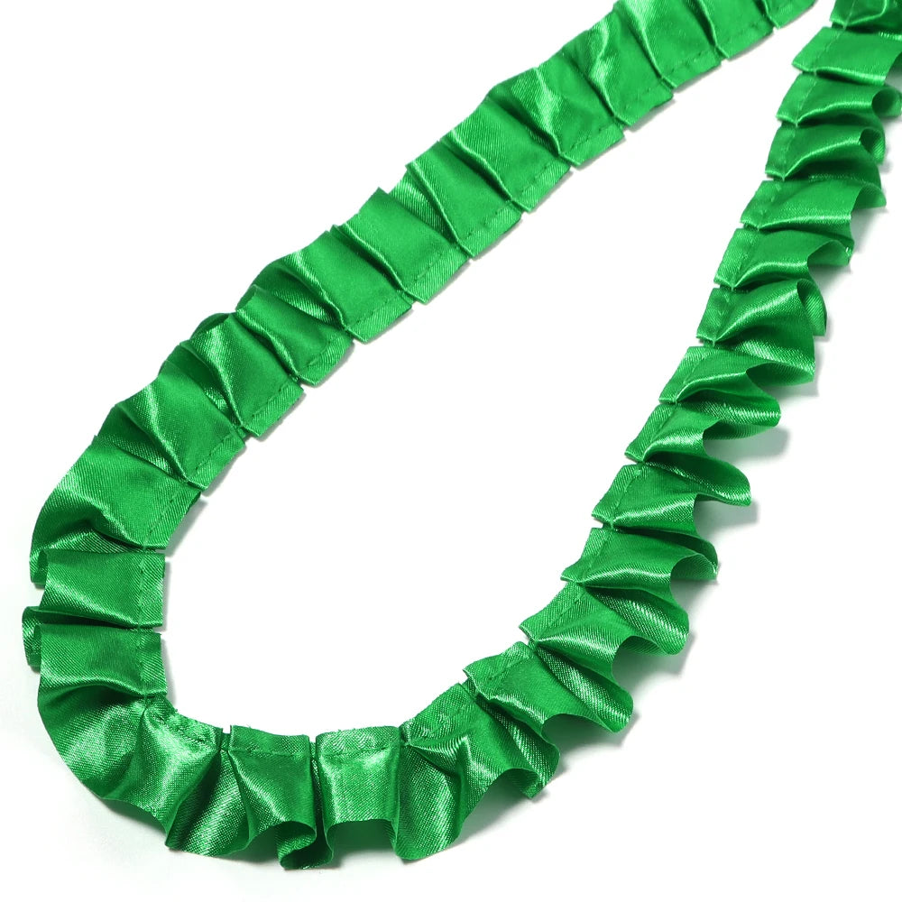 ruban plissé polyester noir blanc rose violet rouge vert bleu classique 2,5cm 3yards
