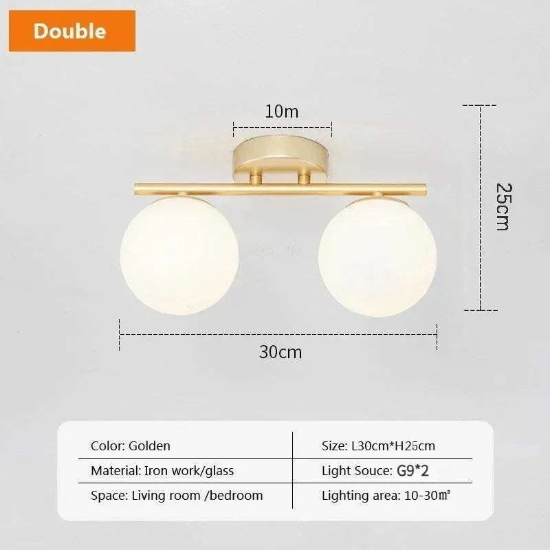 lampe moderne or blanc sphères translucides 90 260V 249 2000 flux lumineux