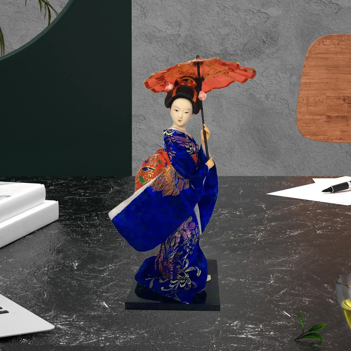 poupées geisha japonaises traditionnelles figurines ethniques résine décoratives accessoires traditionnels or broderies floraux
