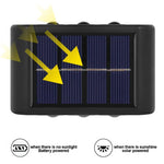 lampe solaire murale moderne ip65 led rechargeable extérieure panneau solaire texturé noir minimaliste
