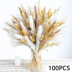 bouquet fleurs séchées naturel herbe pampa queues lapins décoration intérieure mariage anniversaire rustic chic