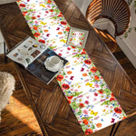 changement saisonnier printemps été chemin table fleurs colorées moderne floral polyester blanc rouge jaune