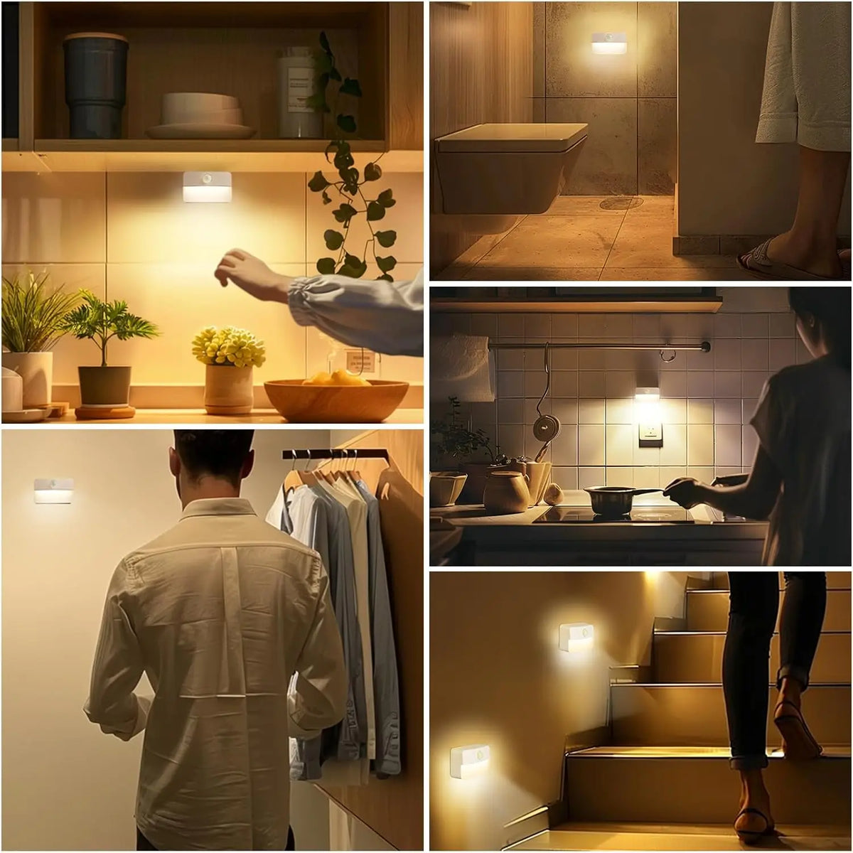 lampe led murale sans fil adhésive rectangle moderne flux lumineux faible blanc batteries aaa