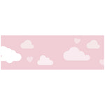 ruban decoratif adhesif nuages coeurs rose clair mur chambre enfants decoration intérieure