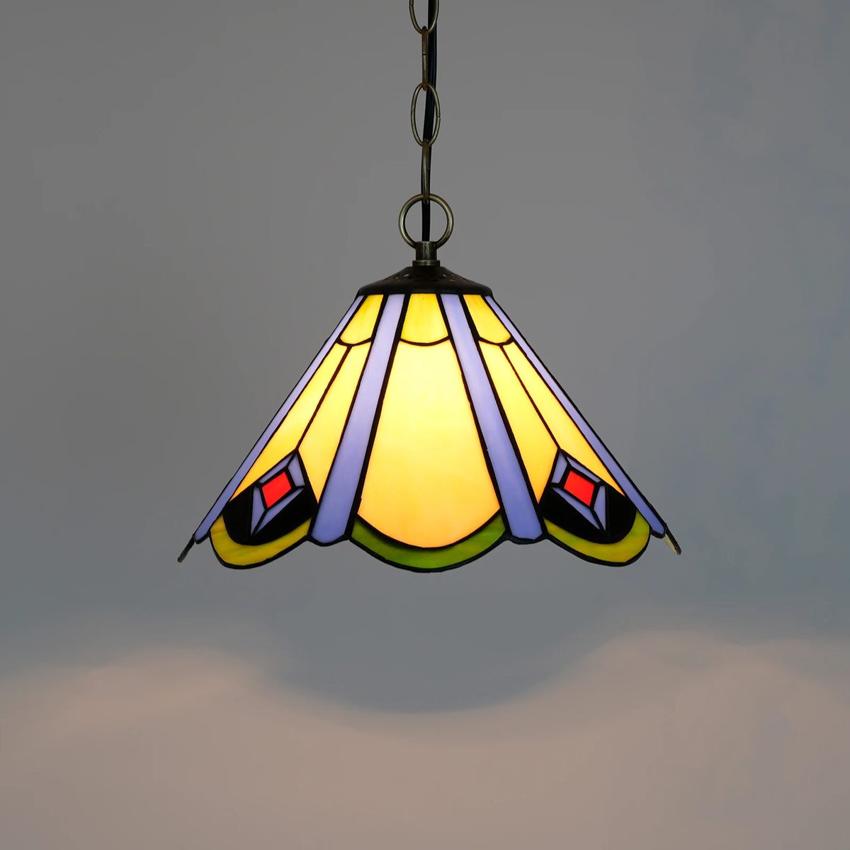 Lampe suspendue Art Nouveau verre coloré floral chambre cuisine restaurant