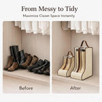 sac chaussures portable beige marron motif géométrique transparent poignées détachables moderne pratique