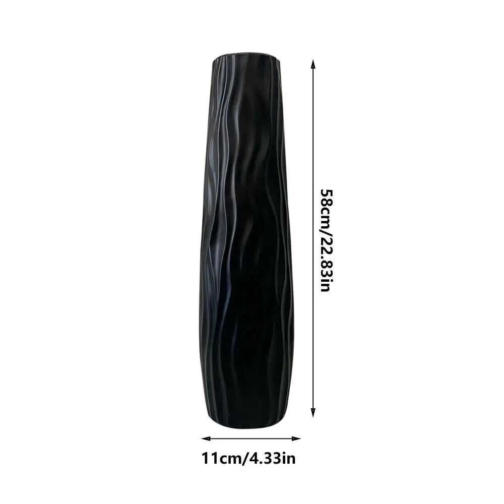 vases decoratifs blanc noir texturés ondulés moderne plumes paon lotus sèches