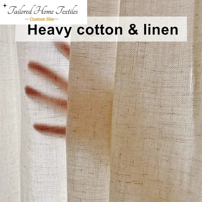 rideau moderne beige finement tissé opacité légère fenêtre française polyester grommet top adaptable